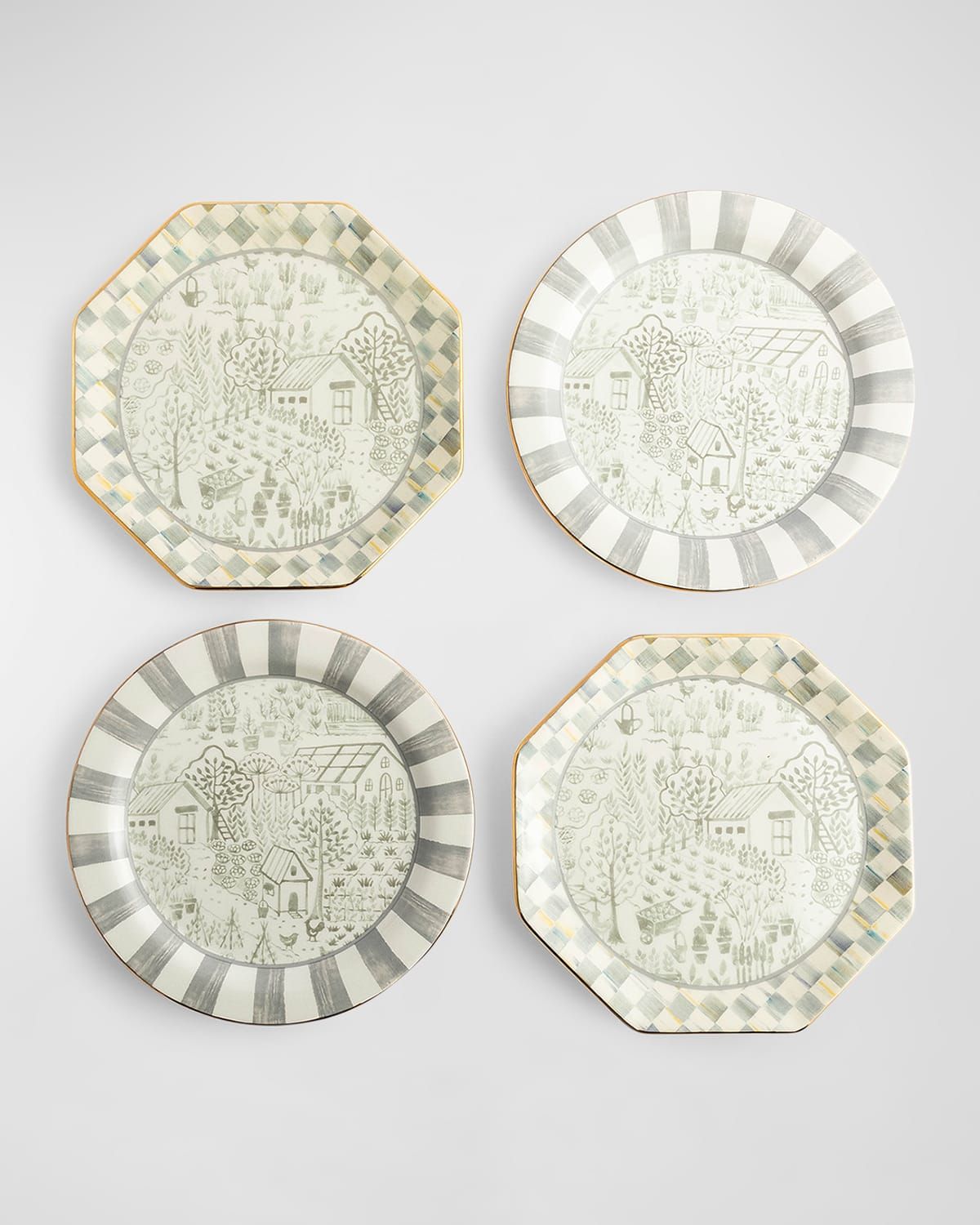 Sterling Cottage Dessert Plates, Set of 4