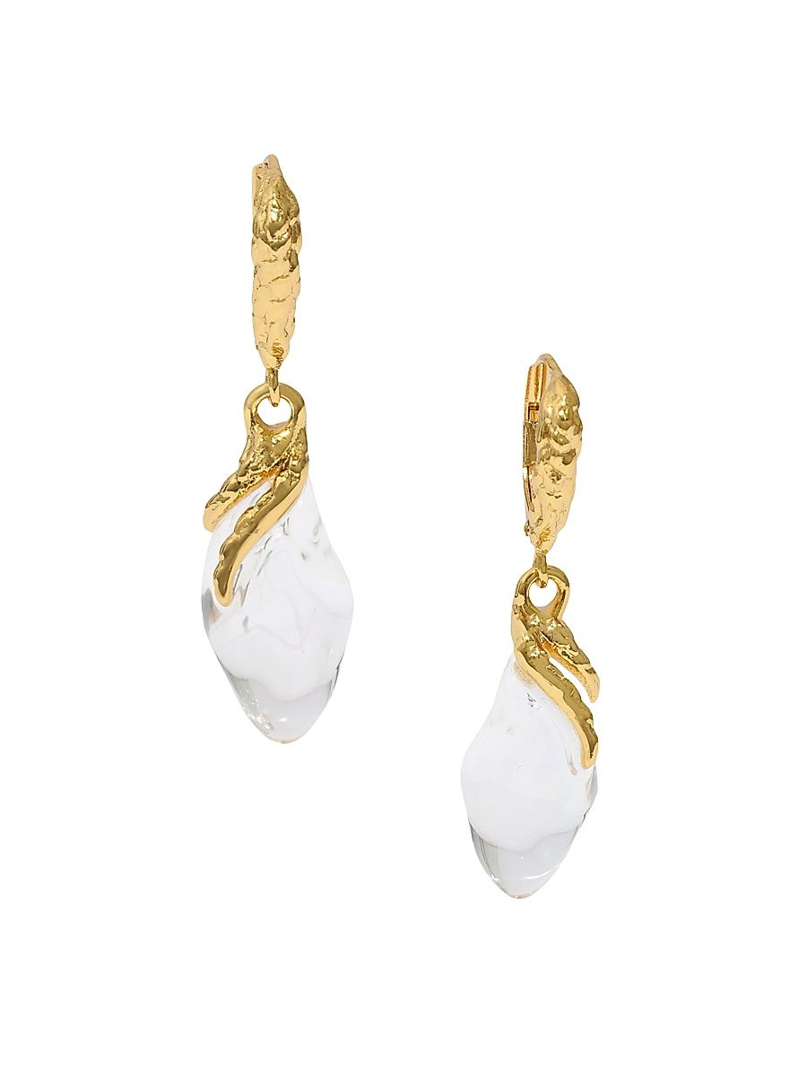 Women's Liquid Lucite Vine Raindrop 14K-Gold-Plated Drop Earrings - Gold