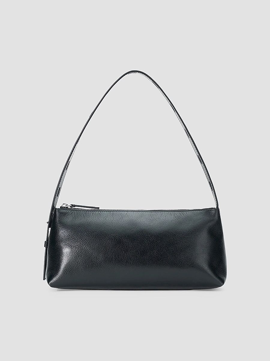 Women's Strada Leather Shoulder Bag - Black