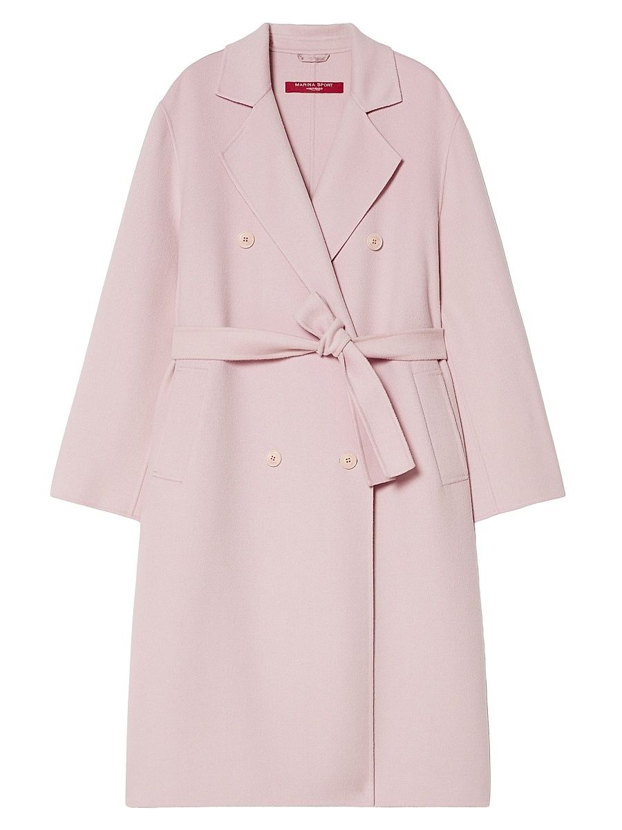 Women's Double Faced Wool Blend Coat - Pink - Size 22