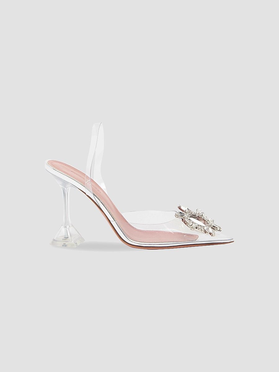 Women's Begum 95MM Crystal-Embellished Slingback Pumps - Transparent - Size 9