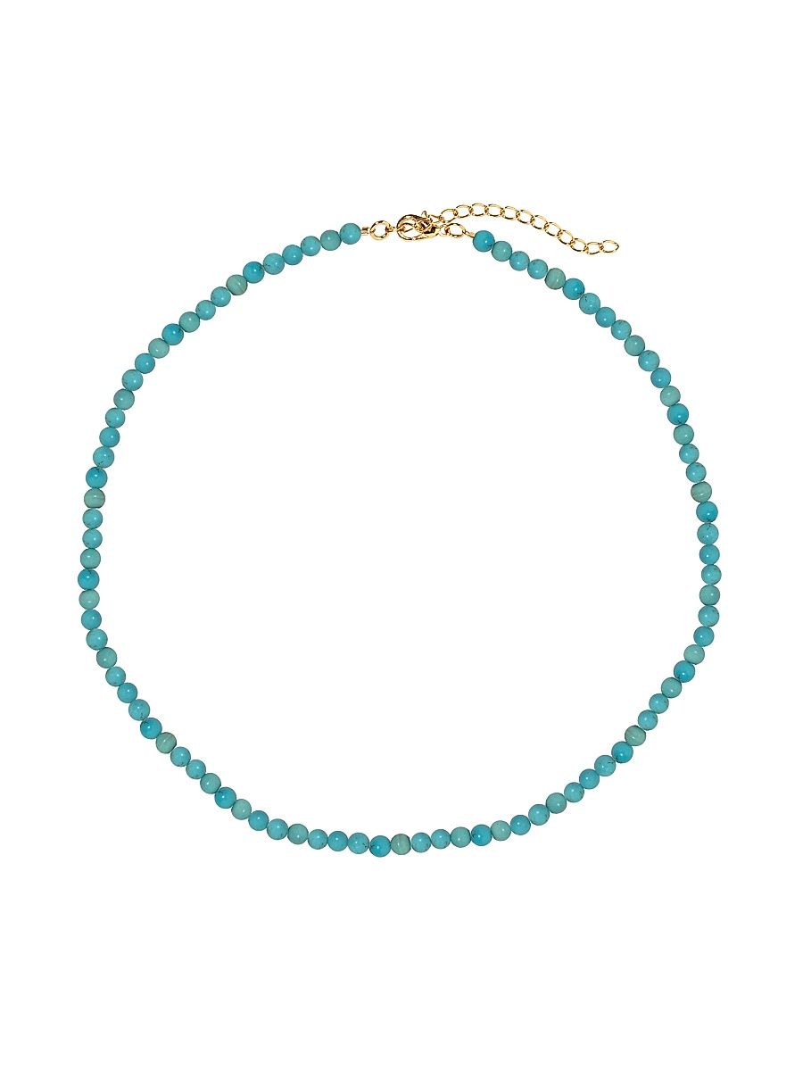Women's Ersa 18K-Gold-Plated & Turquoise Beaded Necklace - Turquoise Aqua