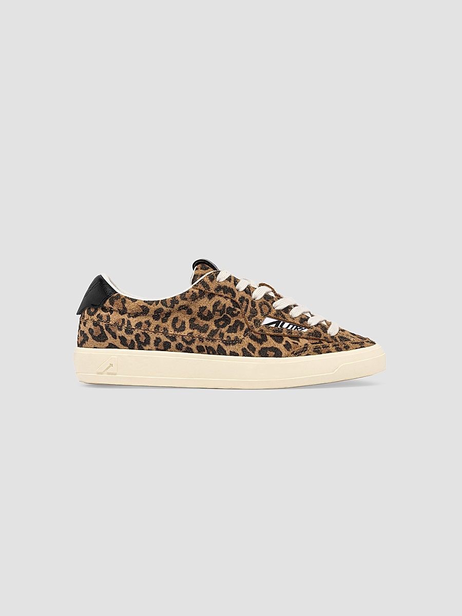 Women's Windscape Leopard-Print Suede Low-Top Sneakers - Suede Leoprint Black - Size 9