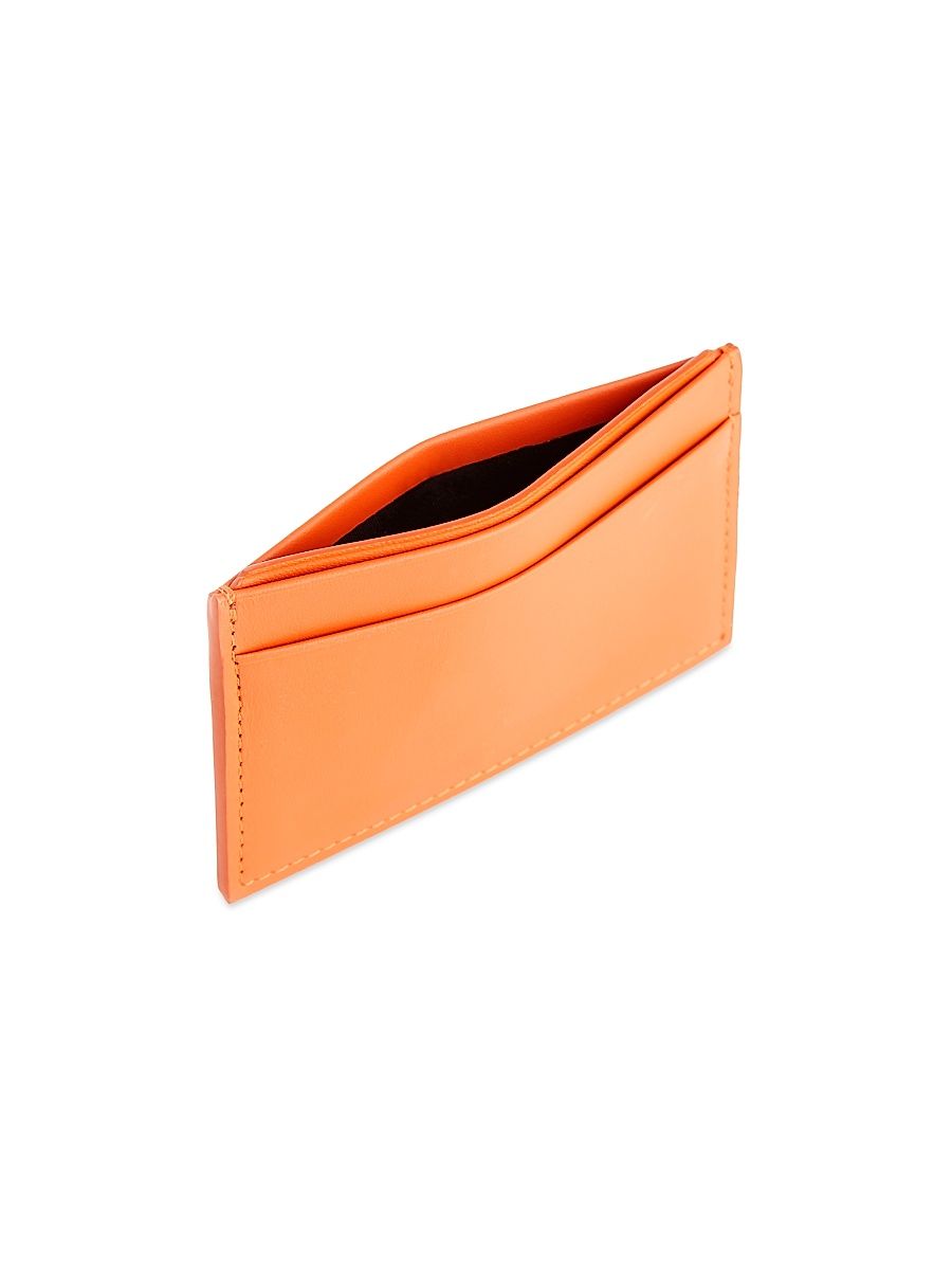 RFID Blocking Leather Card Case - Orange