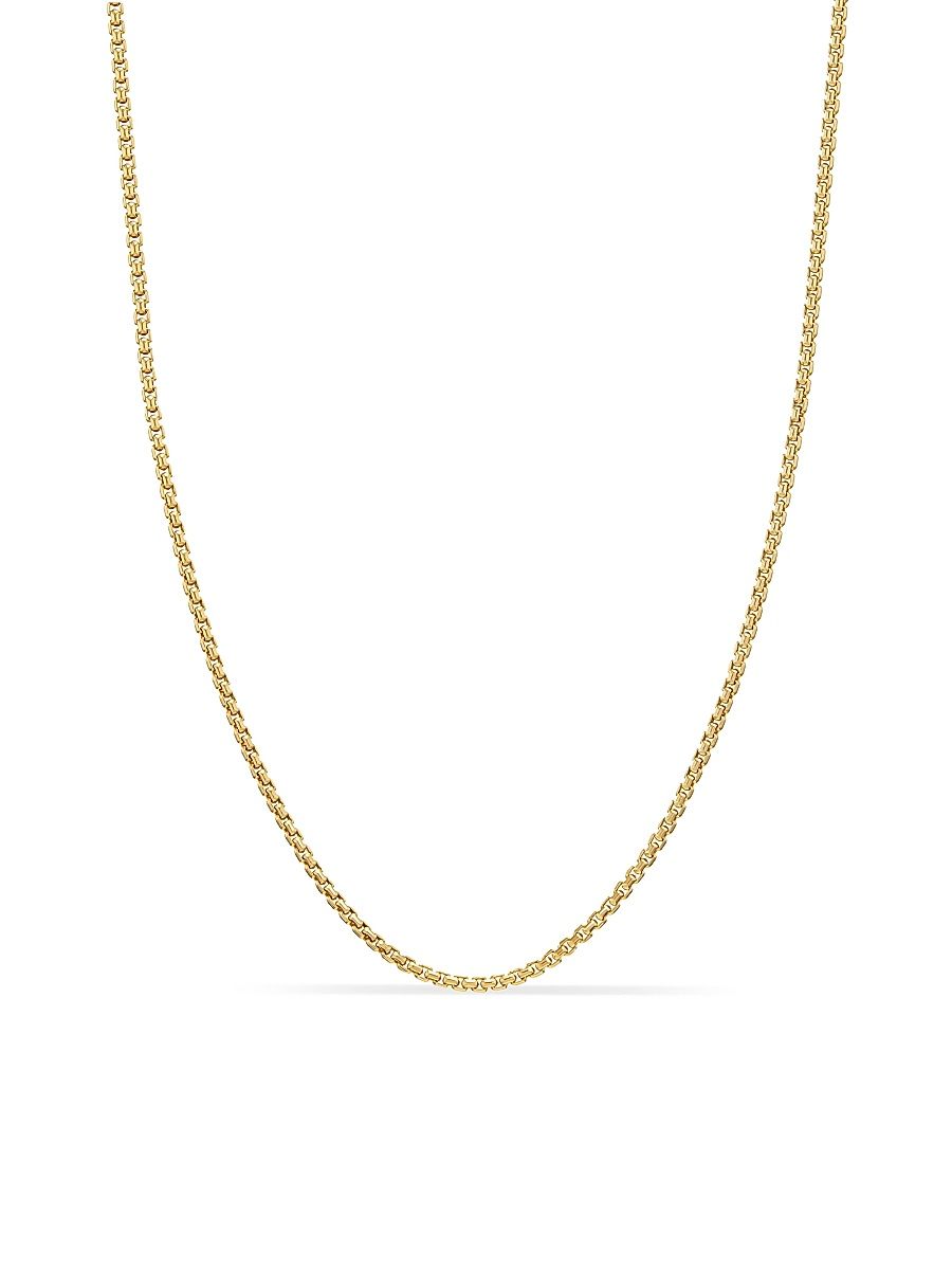 Women's Box Chain Necklace in 18K Yellow Gold, 1mm - Gold - Size 21