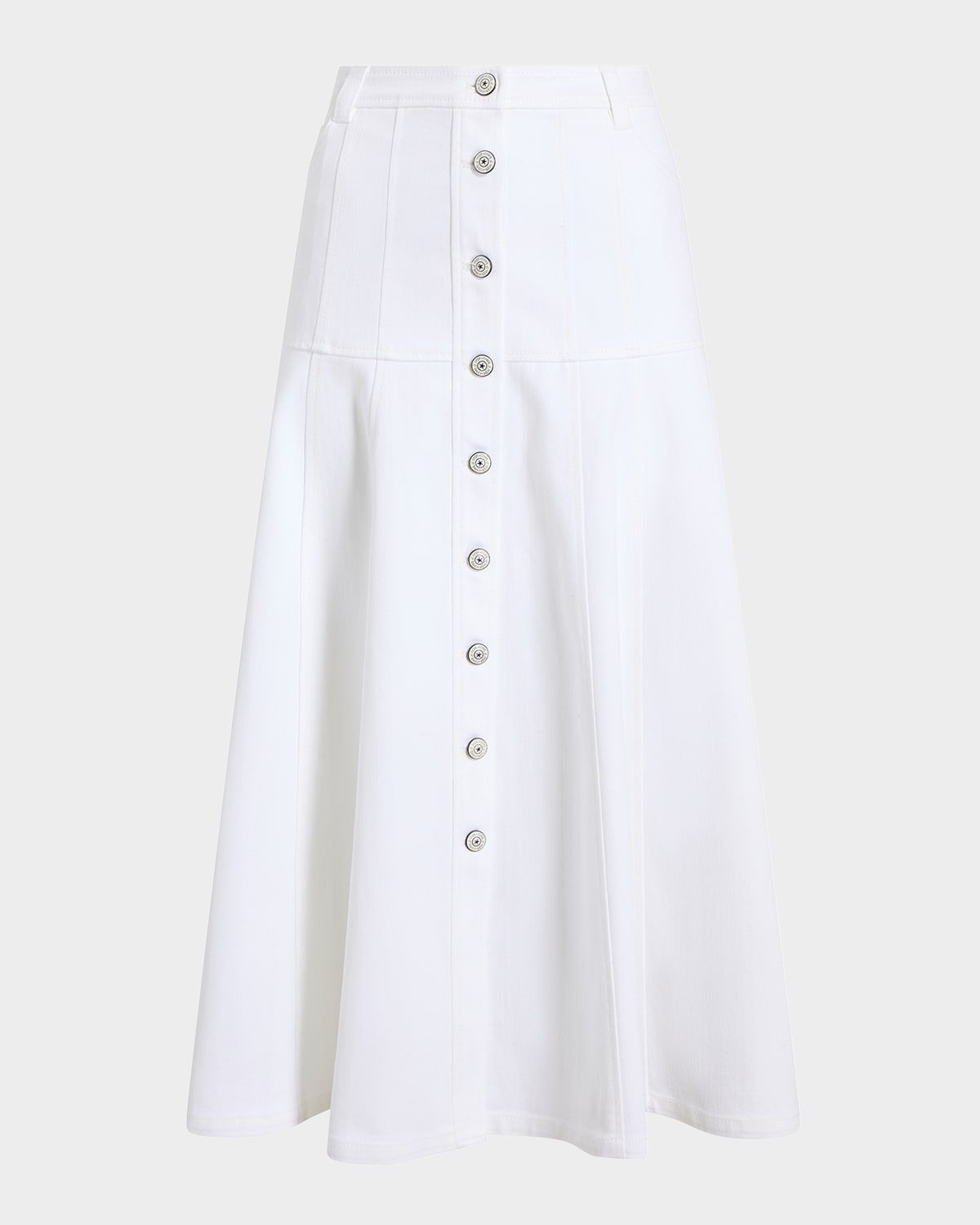 Veena Button-Front Midi Skirt