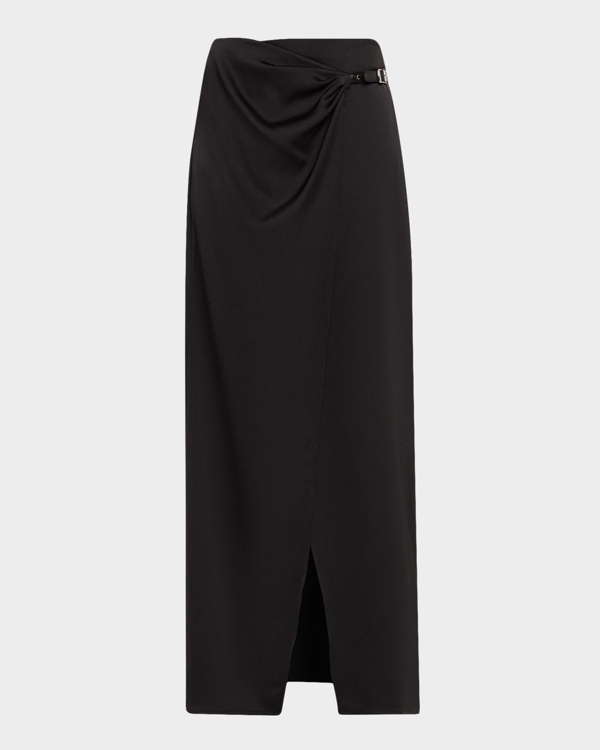 Emmarie Satin Buckle Maxi Skirt