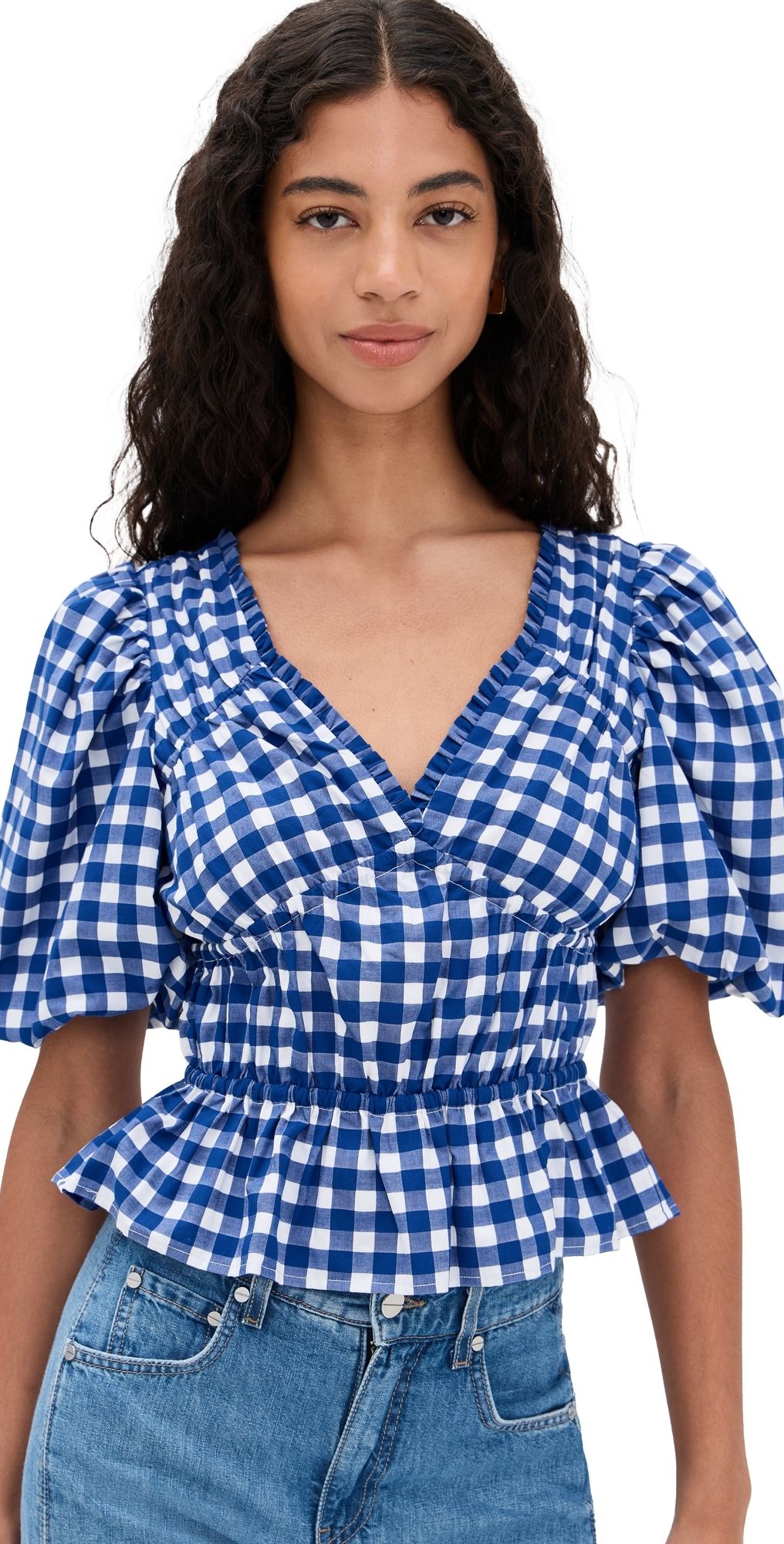 Sea Neci Gingham V Neck Top Multi XXS