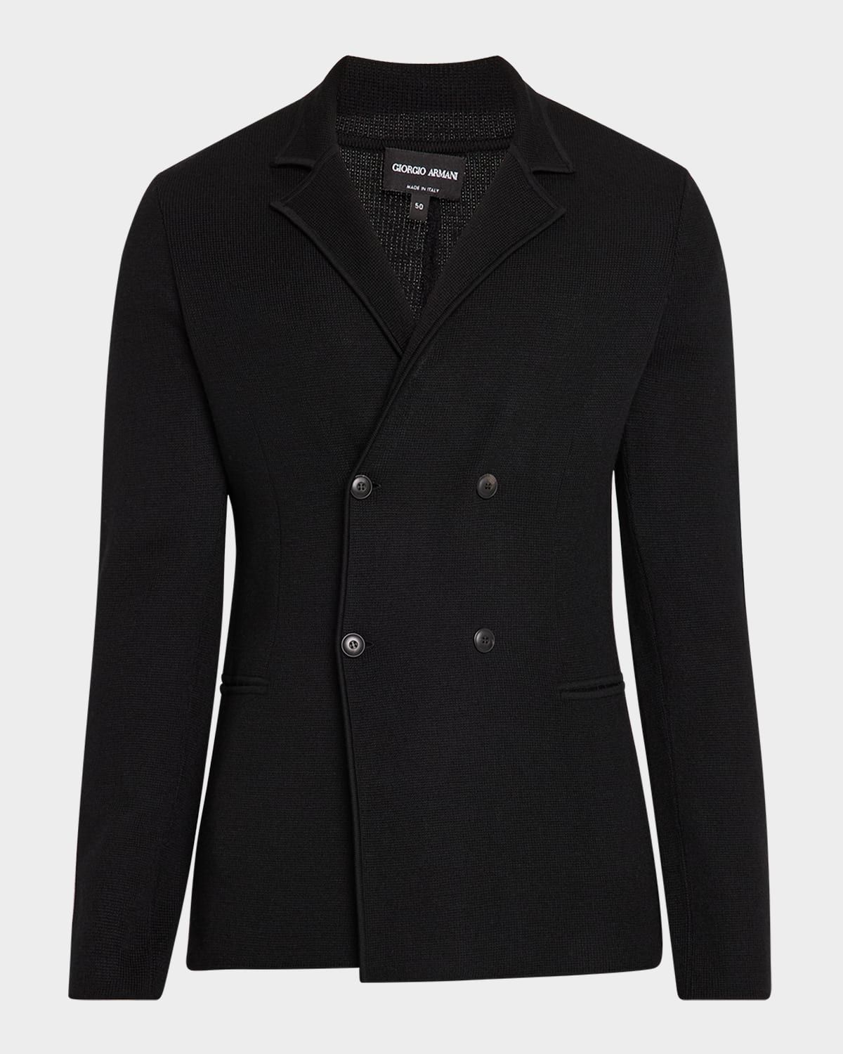Men & apos;s Wool-Cashmere Rib Stitch Blazer
