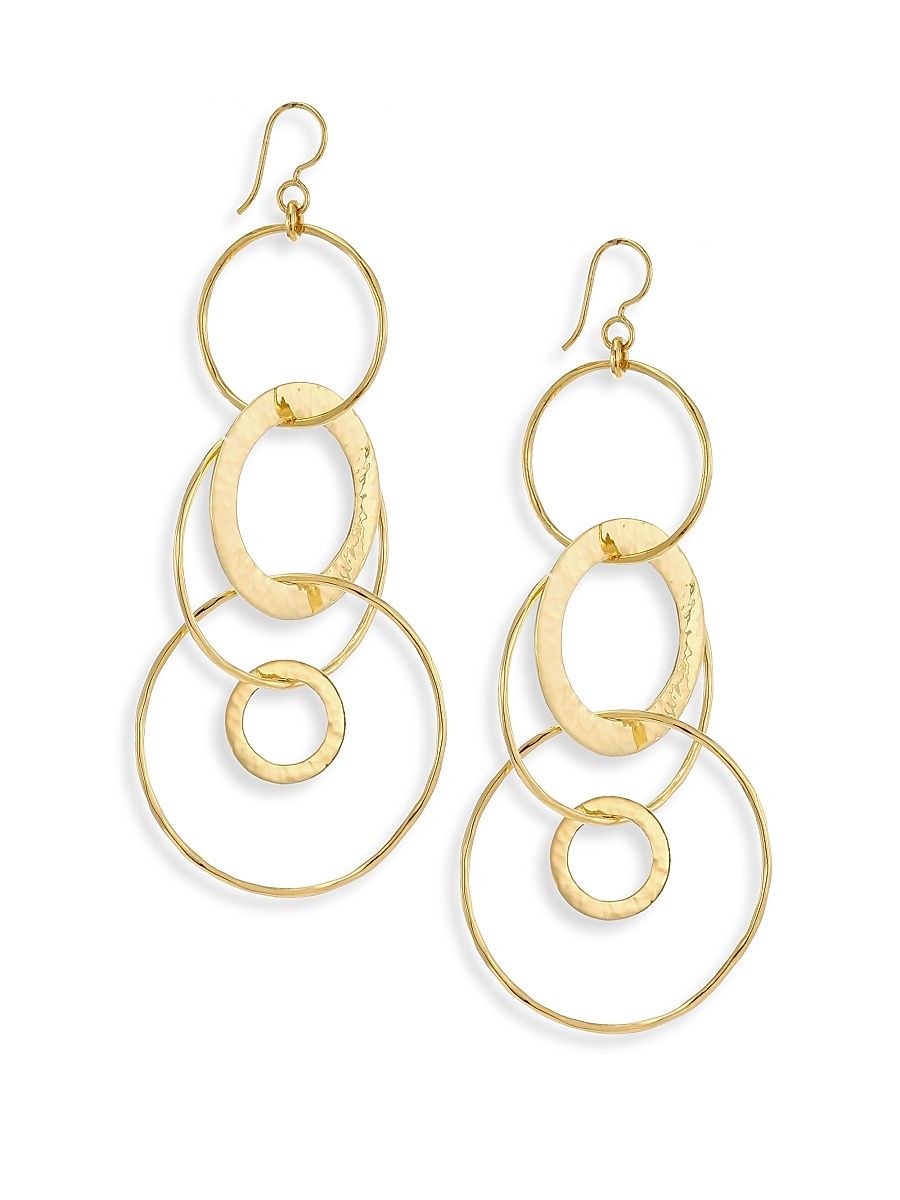 Women's Classico Jumbo 18K Yellow Gold Hammered Jet Set Earrings - Gold