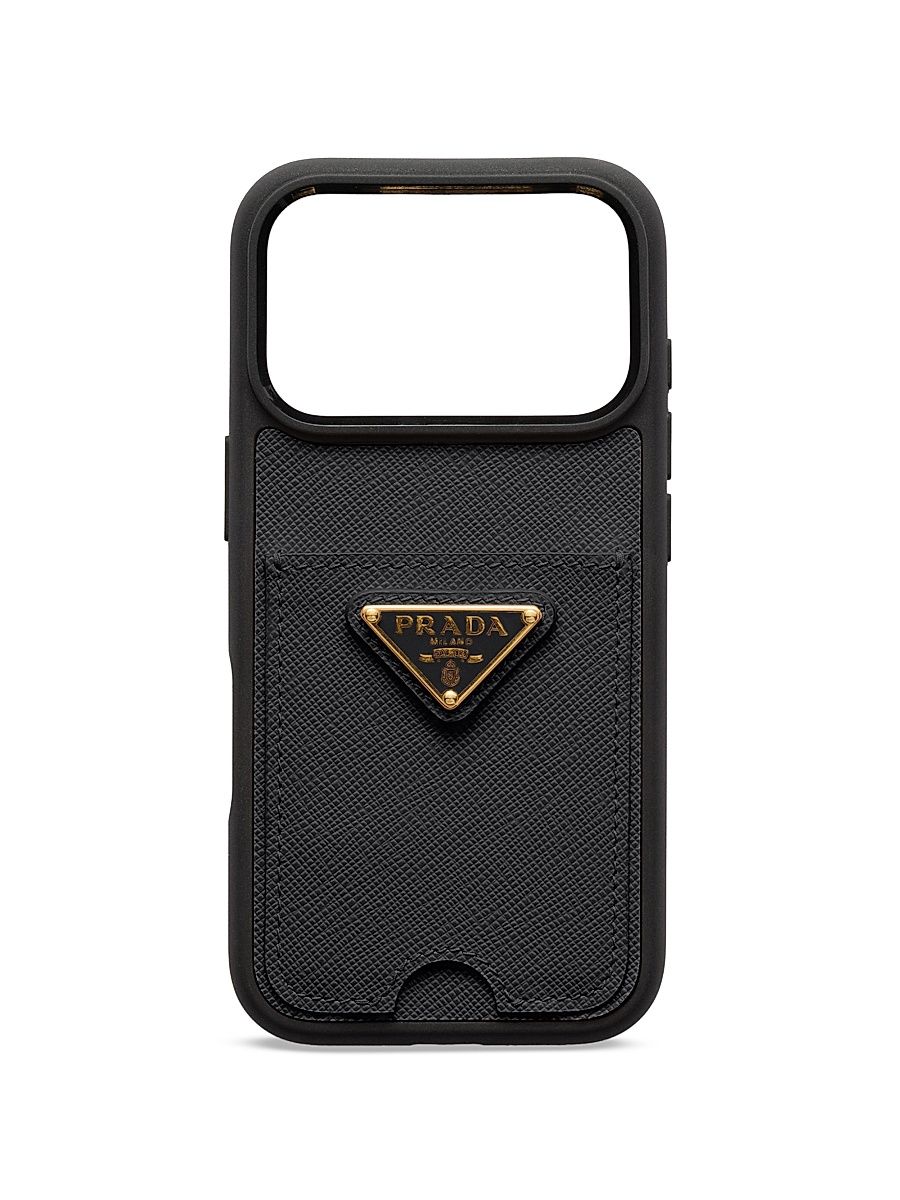 Women's Saffiano Leather Case for IPhone 17 Pro - Black