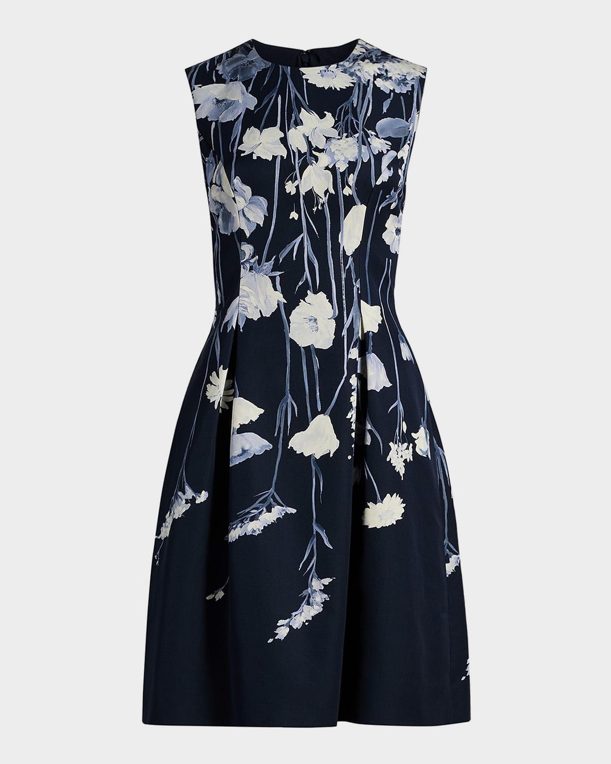 Floral Faille Sleeveless Mini Dress