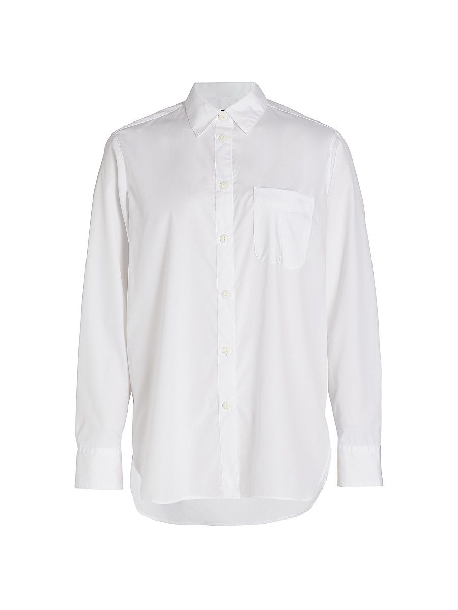 Women's Maxine Cotton Button-Front Shirt - White - Size XL