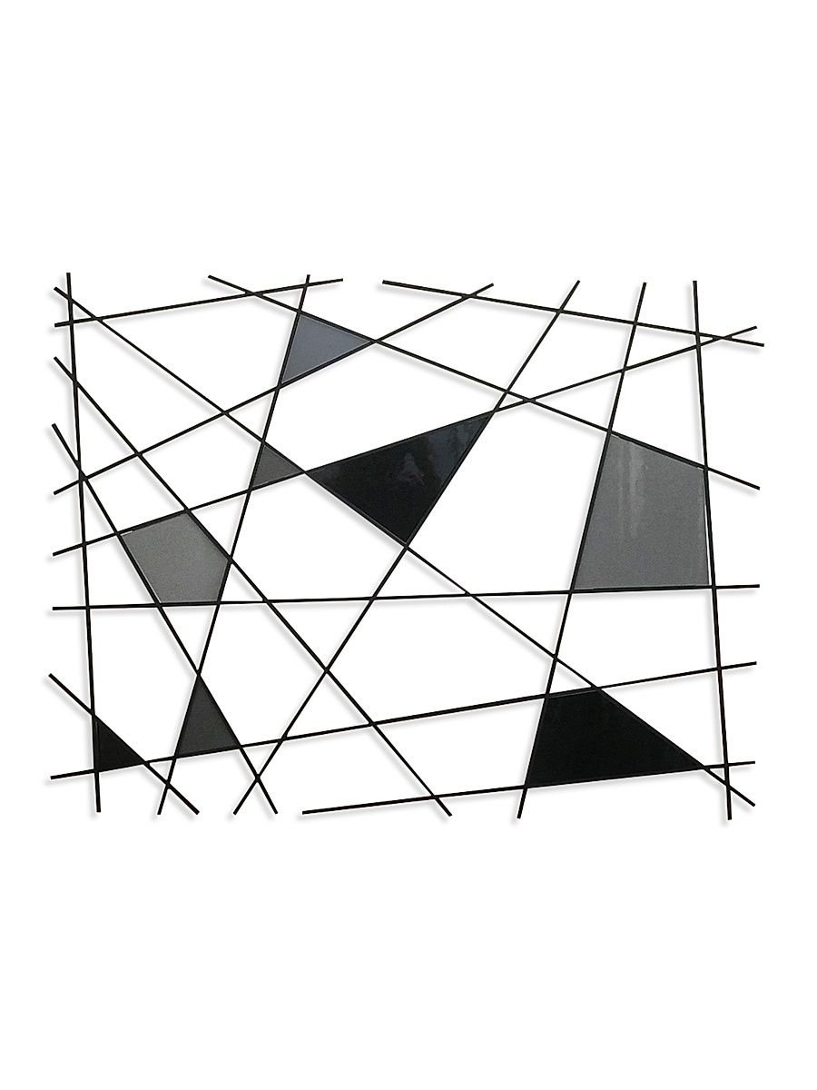 Triangulation Glass & Steel Wall Sculpture - Black