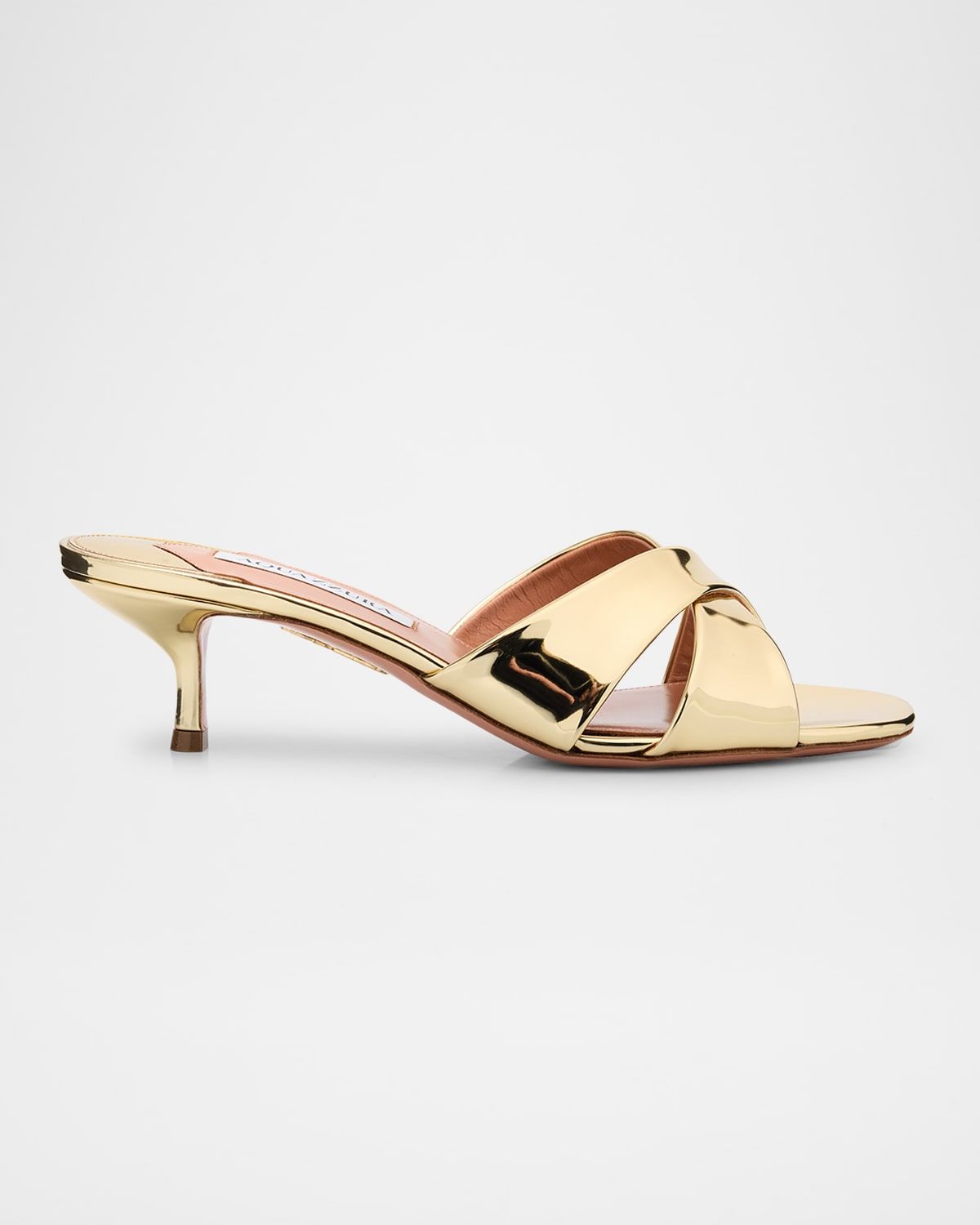 Divine Specchio Kitten-Heel Mule Sandals
