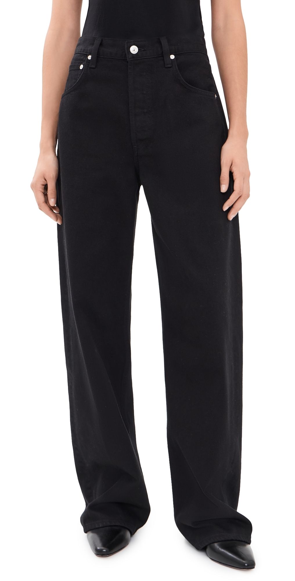 Citizens of Humanity Ayla Baggy Jeans Solid Black 26