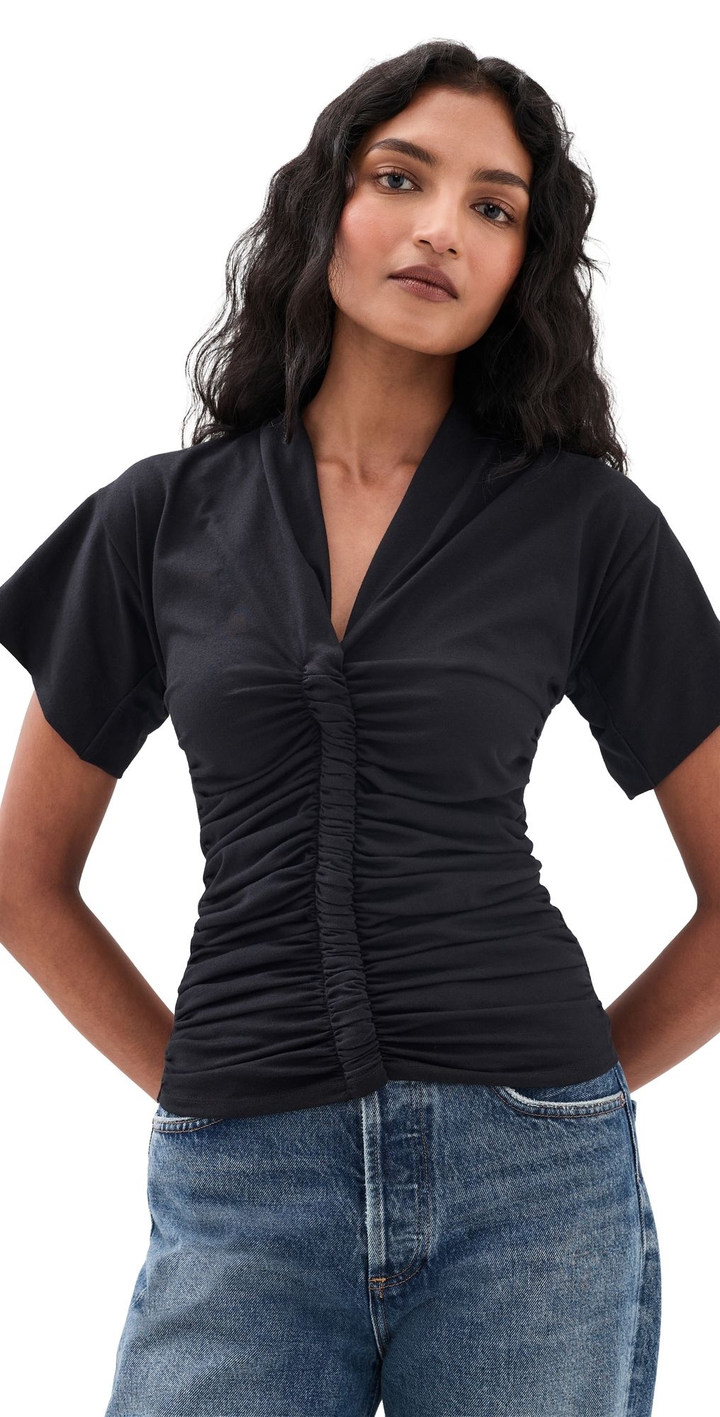The Line by K Penelope Twist Detail T-Shirt Black S