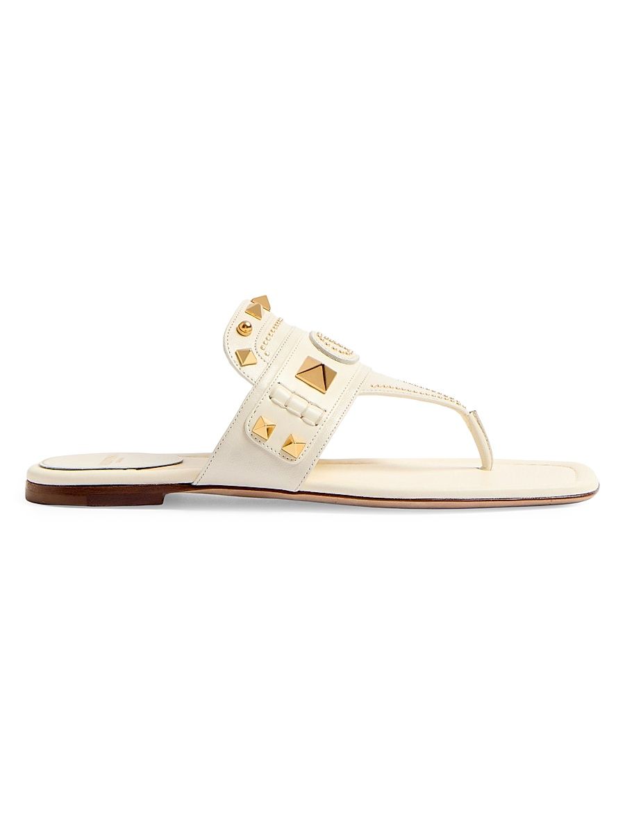 Women's Plaster Caster Goatskin Thong Sandals - Ivory - Size 10.5