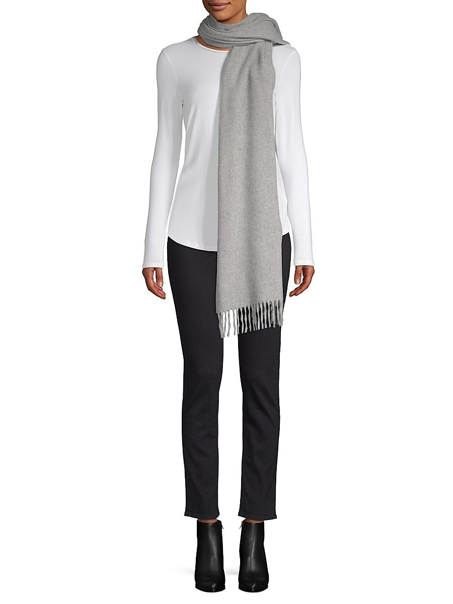 Women's Classic Wool Scarf - Heather Grey