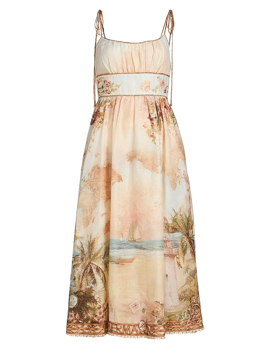 Women's Mahon Picnic Dress - Island Map Blue - Size 10
