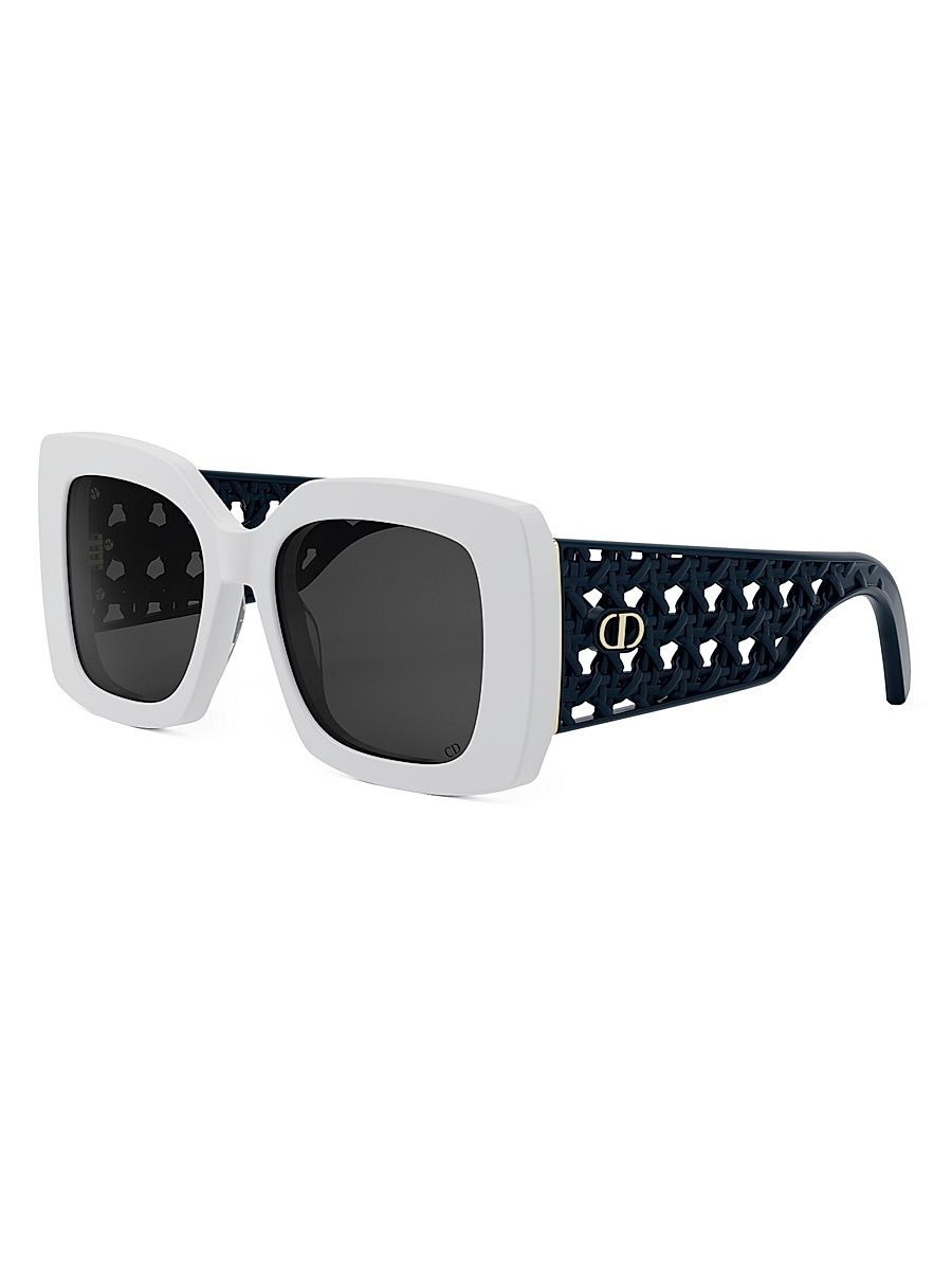 Women's VeryDior S1I 54MM Square Sunglasses - White Smoke