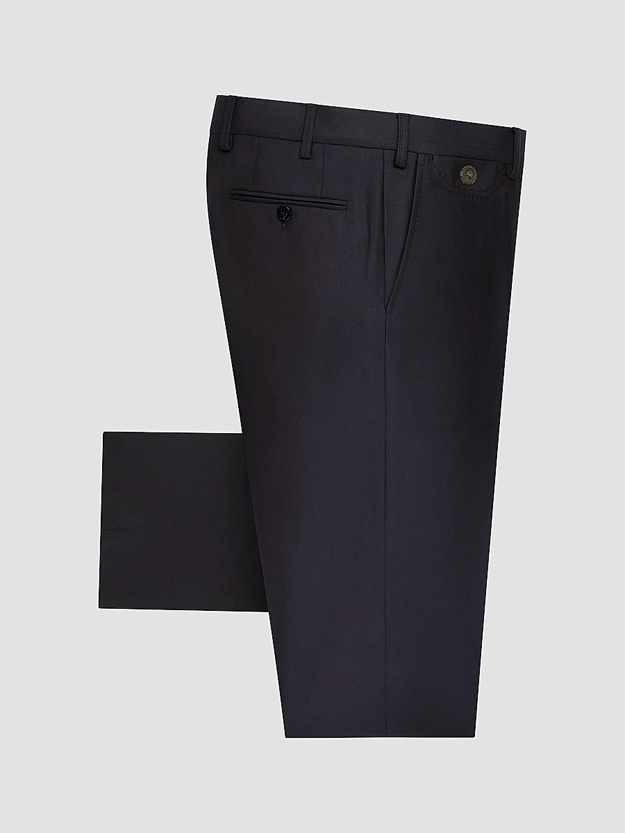 Stefano Ricci Men's Luxury Sartorial Trousers - Deep Navy Blue - Size 44