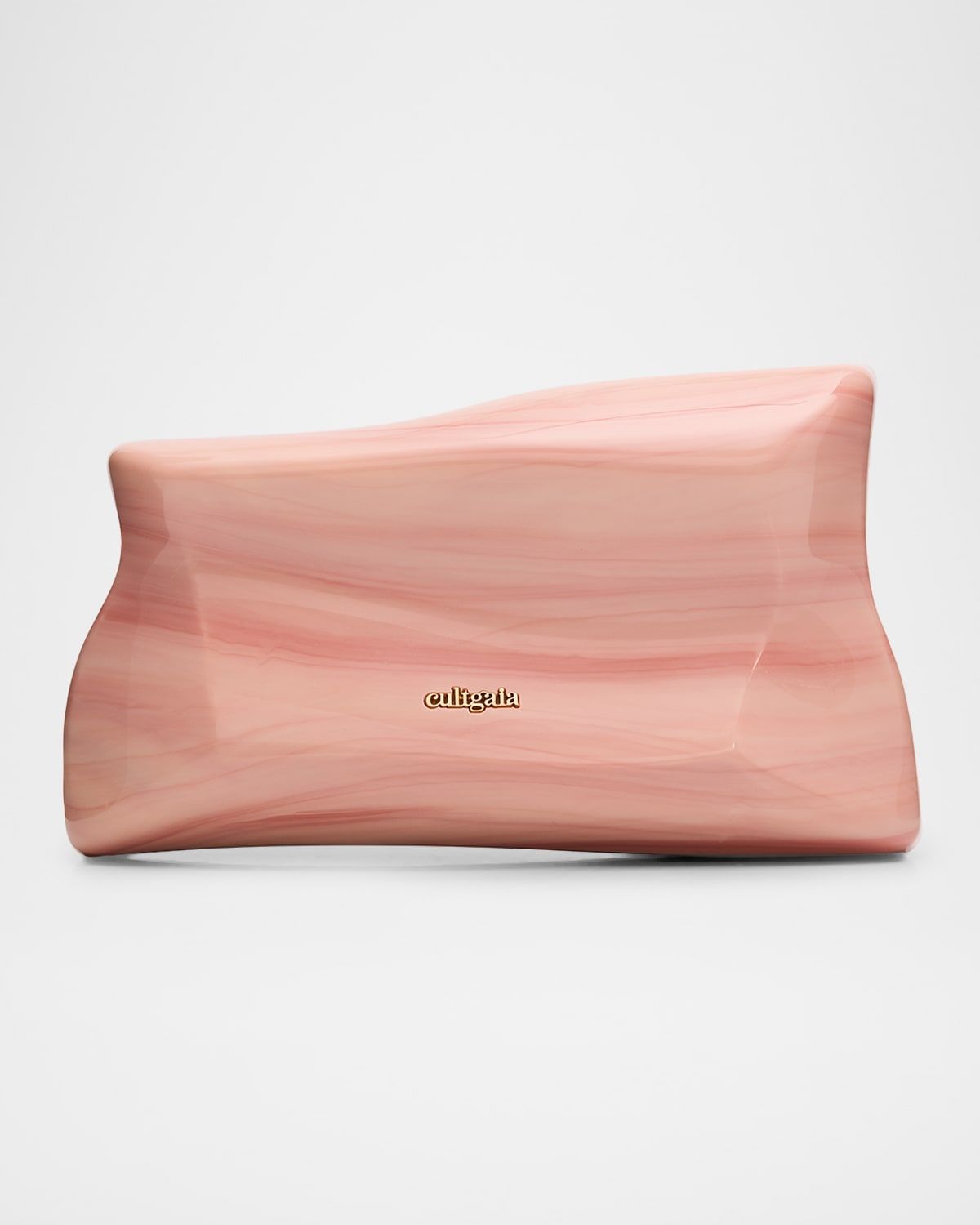 Malaya Sculptural Marbled Acrylic Clutch Bag
