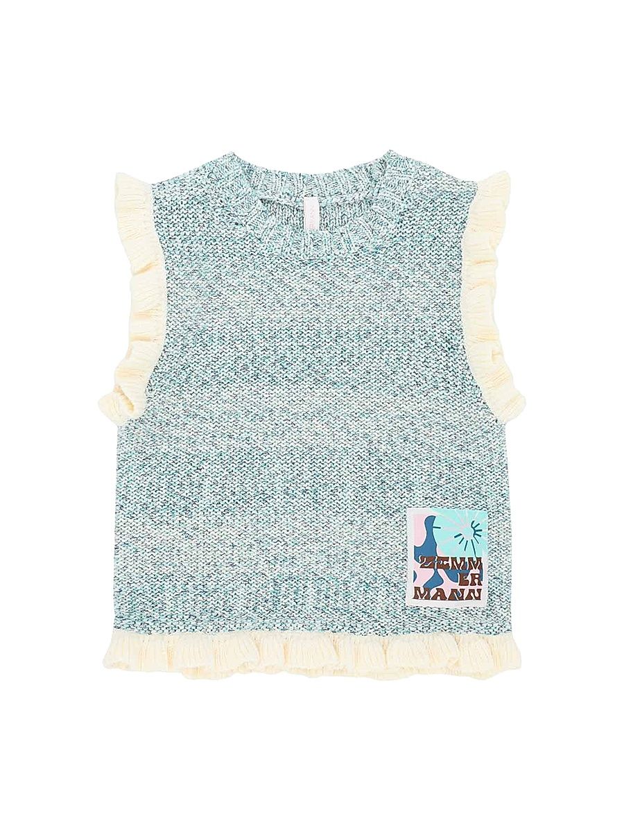 Little Girl's Patience Knit Top - Aqua Multi - Size 12