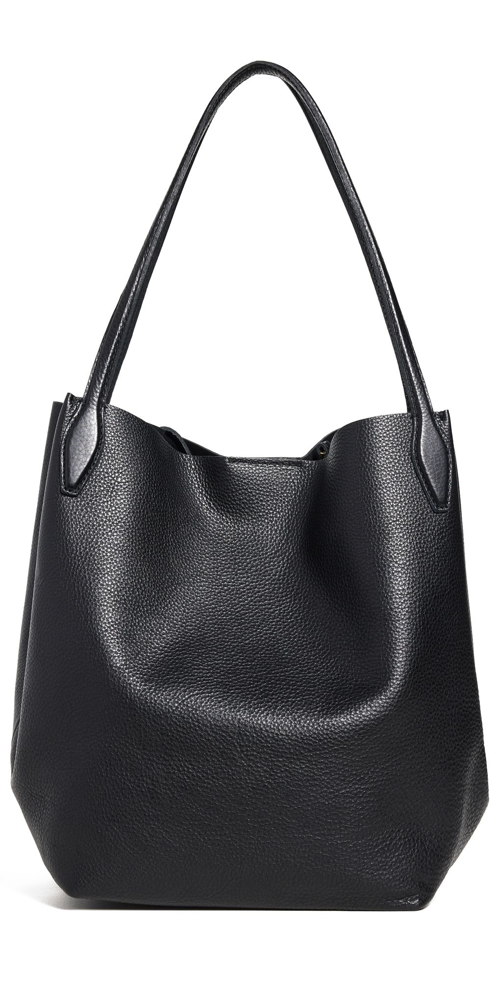 Madewell The Shopper Tote in Soft Grain Leather True Black One Size