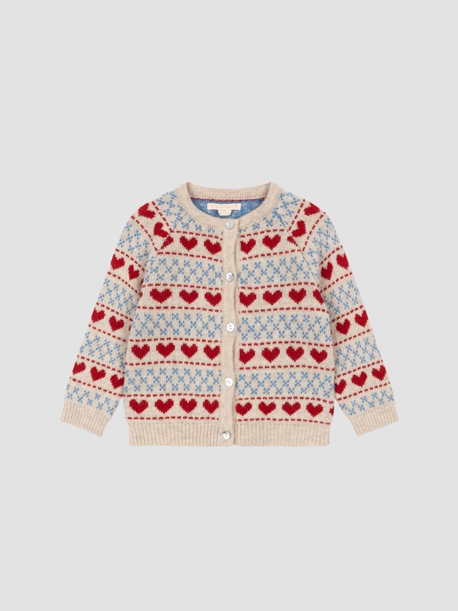Konges Slojd Girl's Baby Girl's, Little Girl's & Girl's Belou Wool-Blend Cardigan - Heart - Size 9