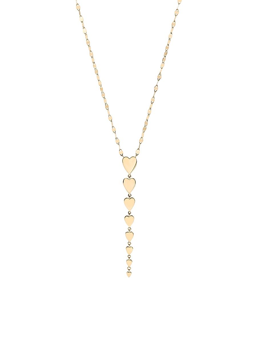 Women's 14K Yellow Gold Heart Y Necklace - Yellow Gold