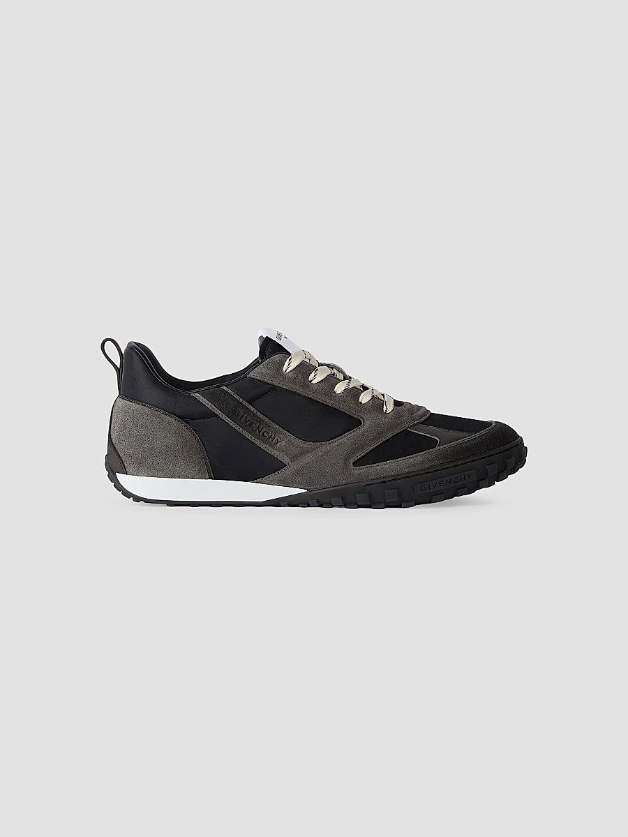 Givenchy Men's Glide Sneakers in Nylon and Suede - Grey Black - Size 13