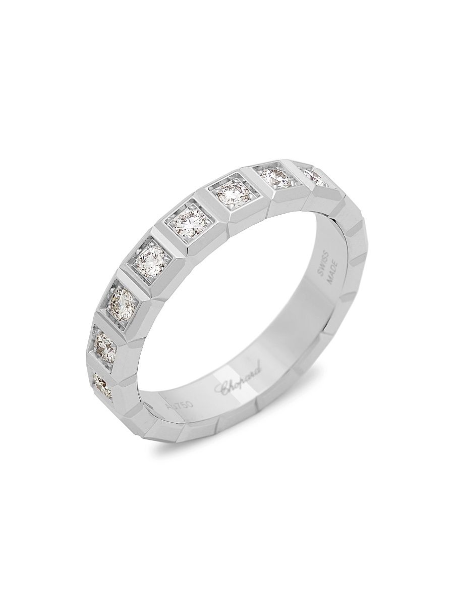 Women's Ice Cube 18K White Gold & Diamond Ring - White Gold - Size 6.5