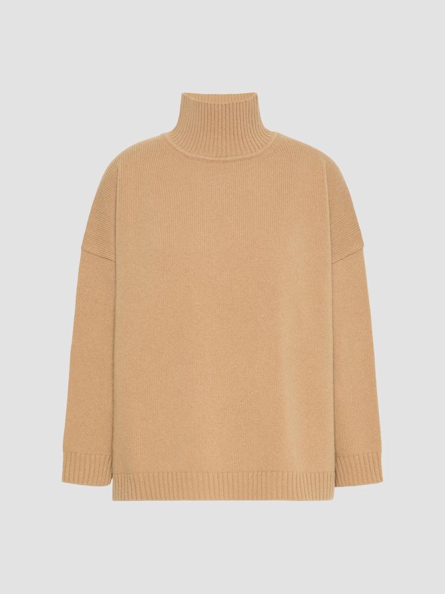 Weekend Max Mara Women's Wool Knit Turtleneck Jumper - Camel - Size XL