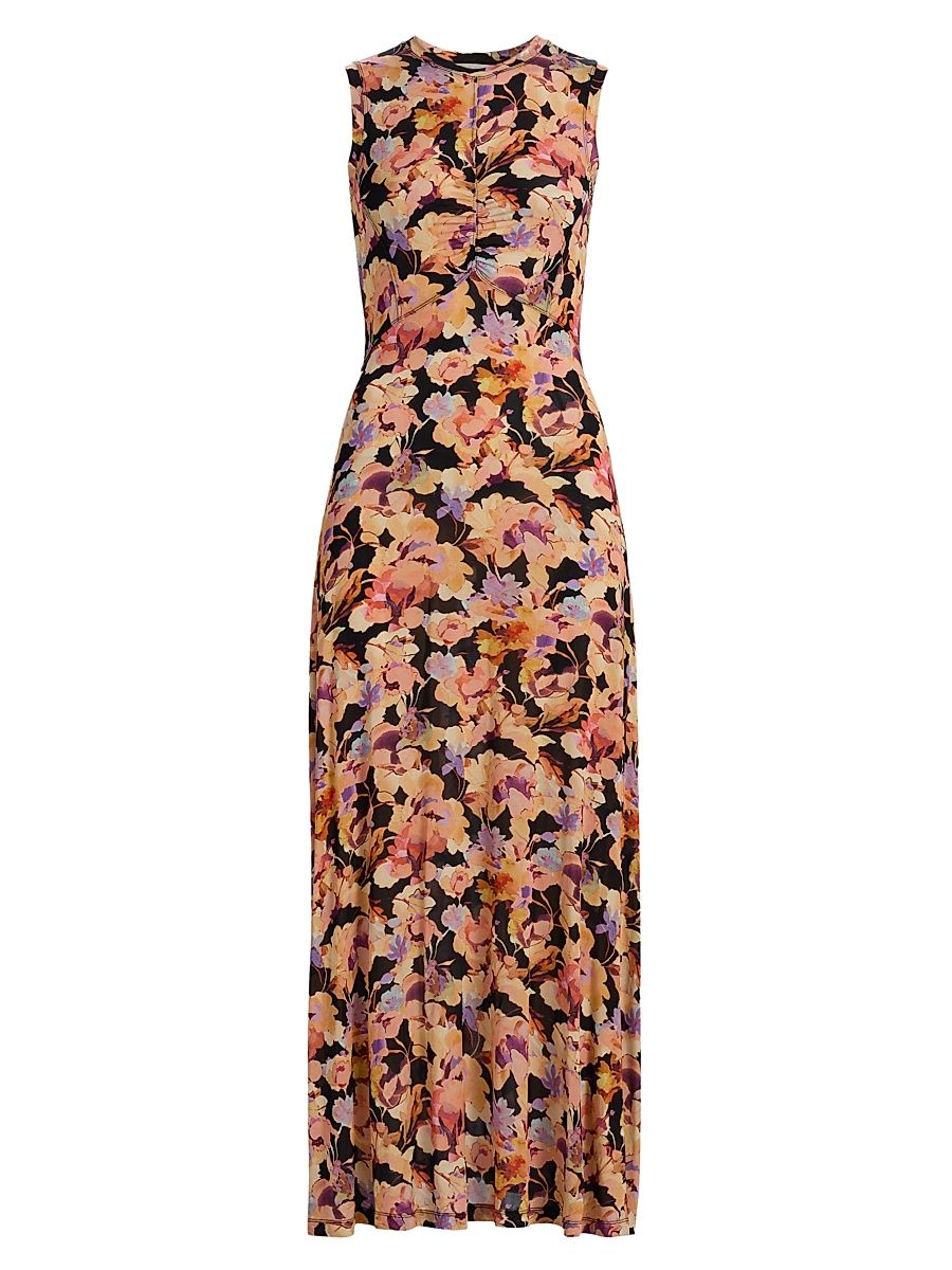 Women's Lina Floral Sleeveless Maxi Dress - Night Bloom - Size XL
