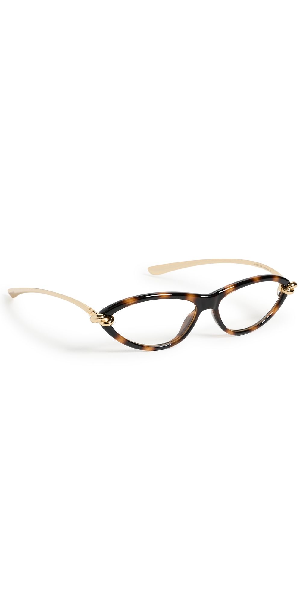 Bottega Veneta Tortoise Cateye Glasses Havana/Gold/Transparent One Size