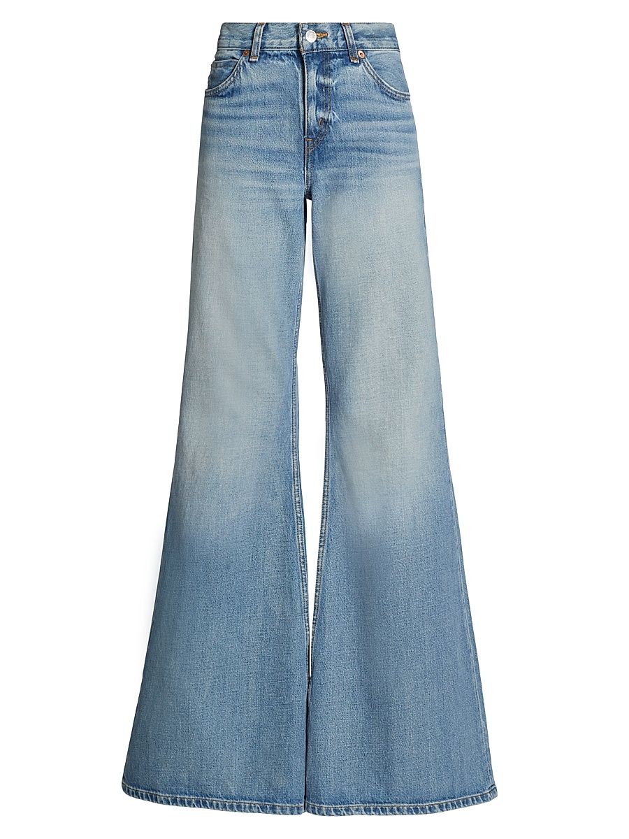 Women's Baggy Flare Mid-Rise Wide-Leg Jeans - Ojai Indigo - Size 26
