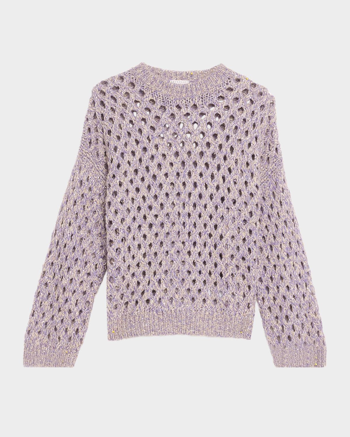 Sparkling Cashmere Mohair Crewneck Sweater