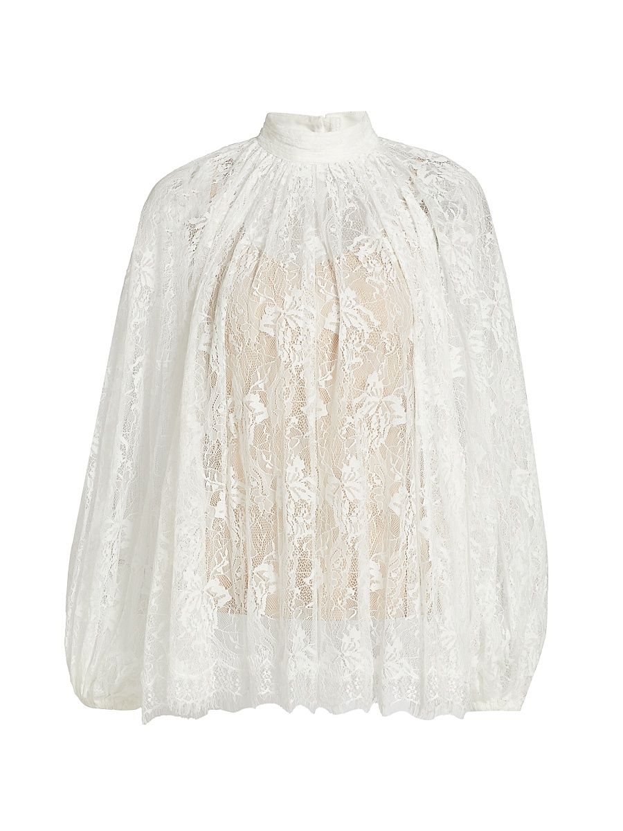 Women's Adra Boho Lace Top - Off White - Size Large