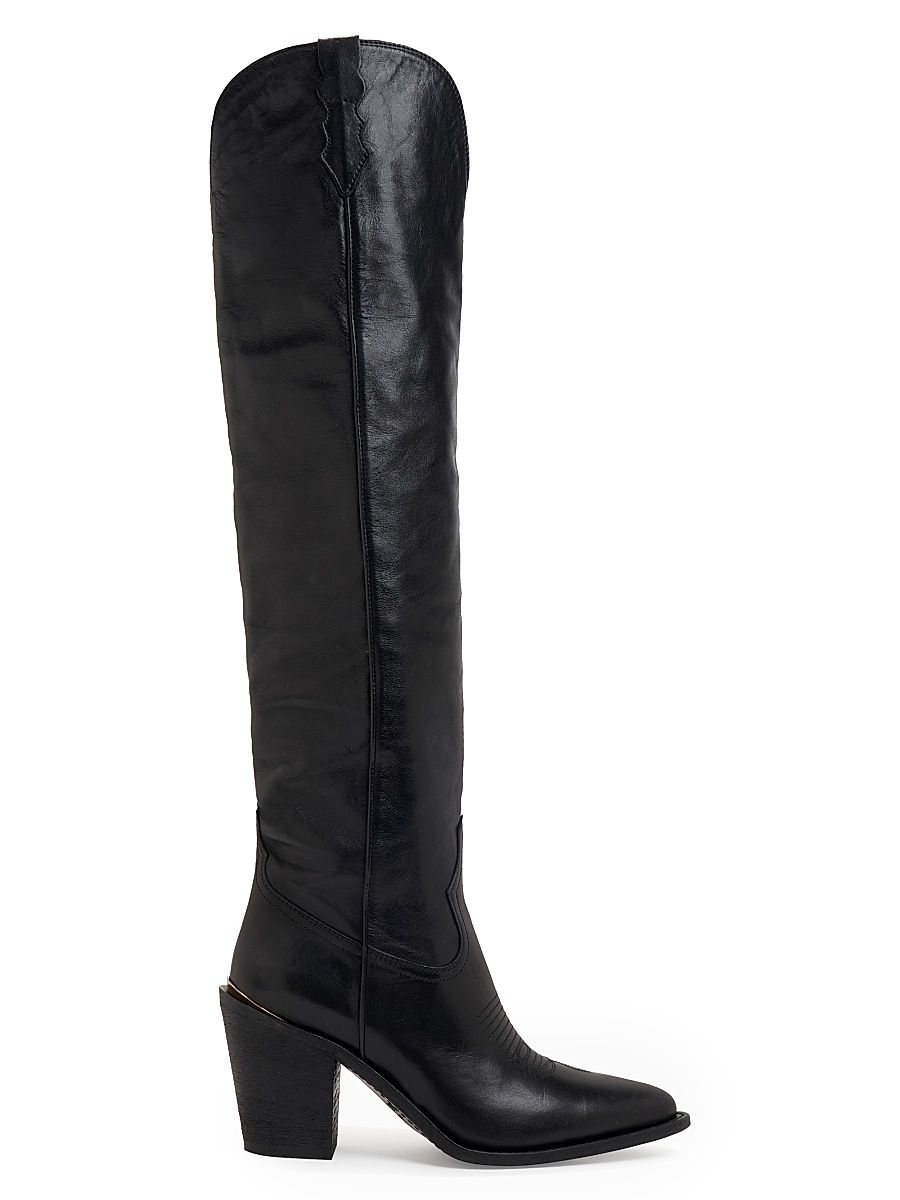 Women's Jojo 90MM Leather Knee-High Boots - Nero - Size 11