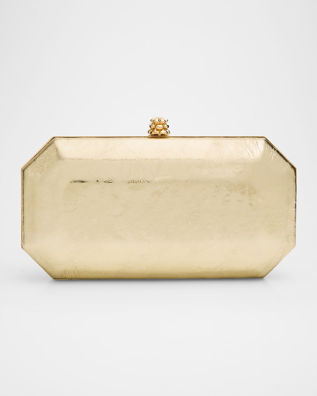 Perry Small Metallic Leather Clutch Bag