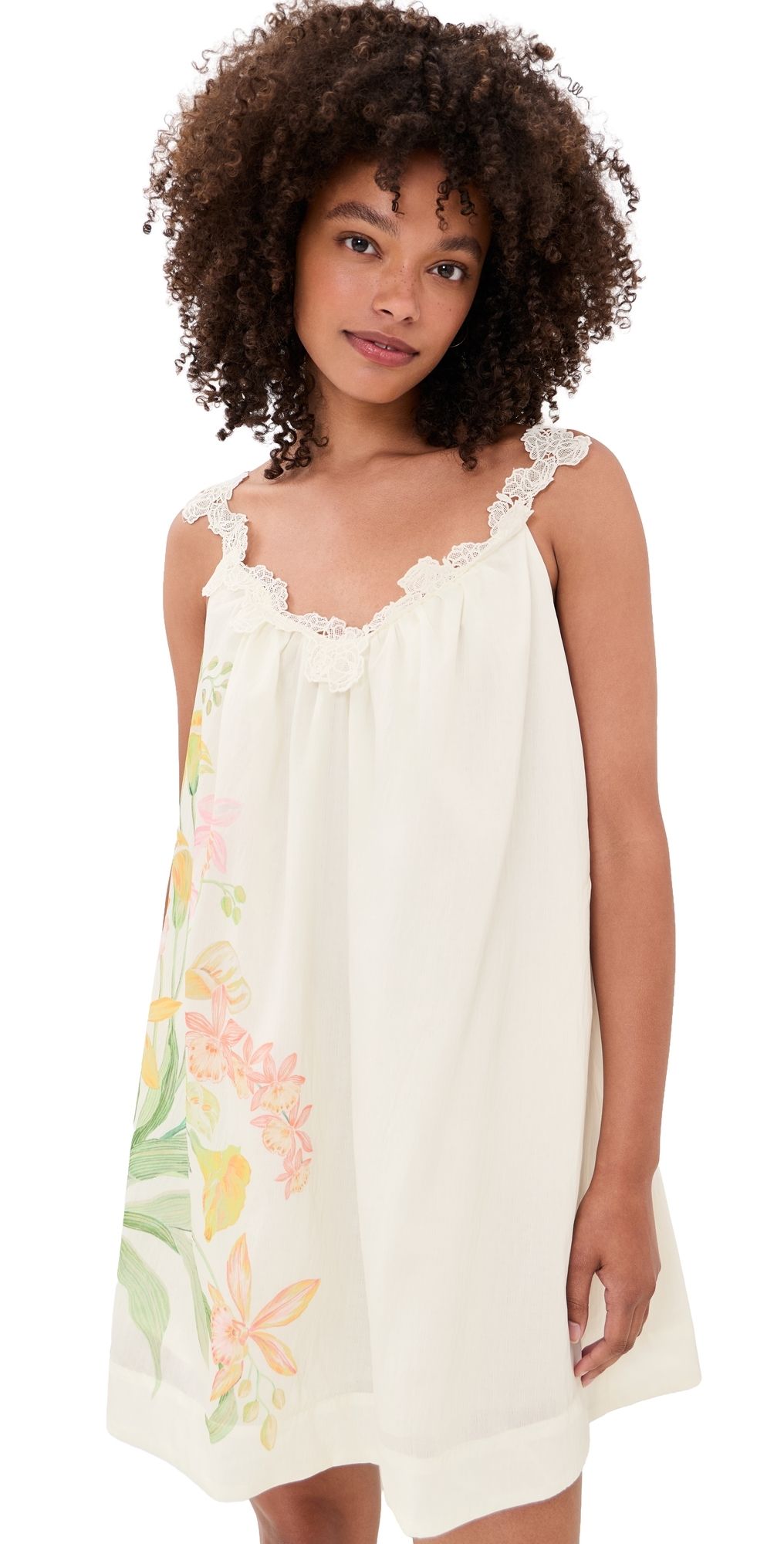 En Saison Camila Mini Dress Natural Olive Multi L