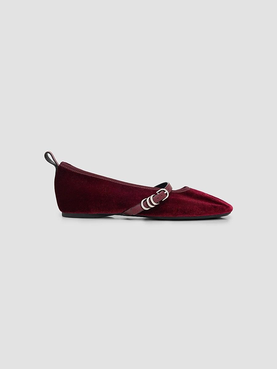 Women's Spire Velvet Mary Janes - Merlot Velvet - Size 7.5