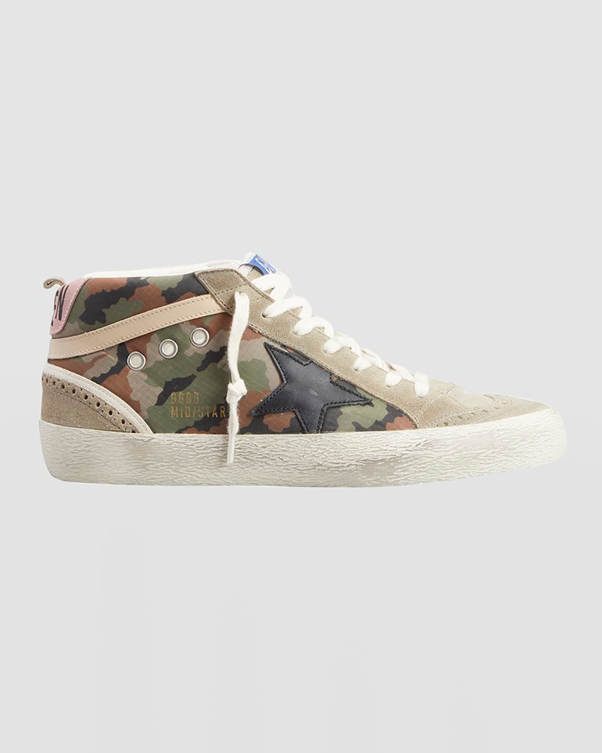 Mid Star Camo Wing-Tip Sneakers