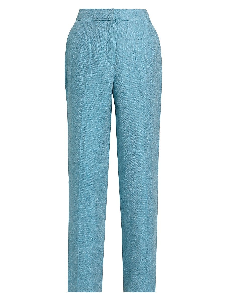 Women's Kenna Cotton Straight-Leg Pants - Blue Beyond - Size 6