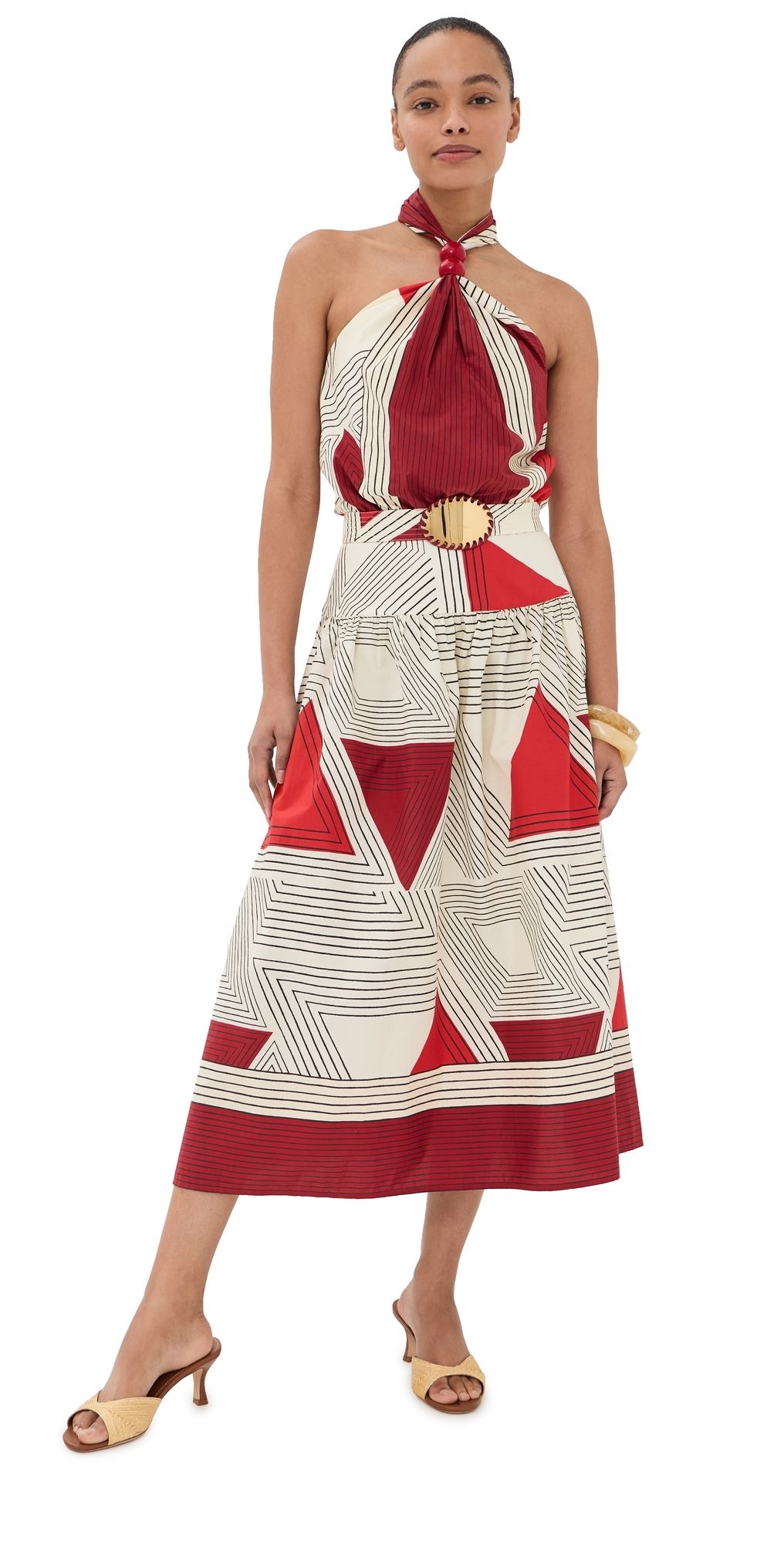 Silvia Tcherassi Lana Dress Rouge Geometric S