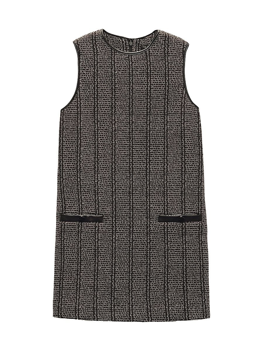Women's Frances Cotton Tweed Shift Minidress - Black Multi - Size XXS