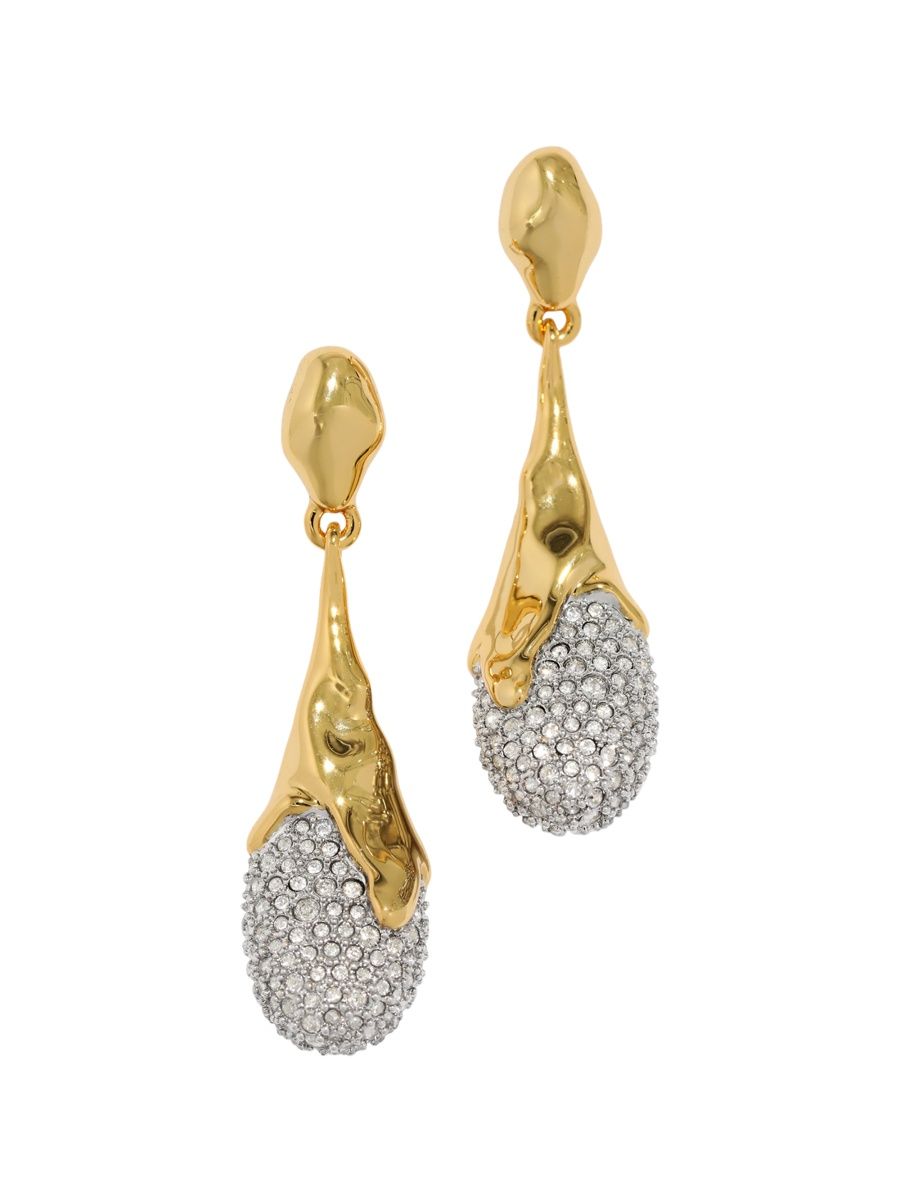 Alexis Bittar Women's Solanales Orbiting 14K-Gold-Plated, Rhodium-Plated & Glass Crystal Teardrop Earrings - Gold