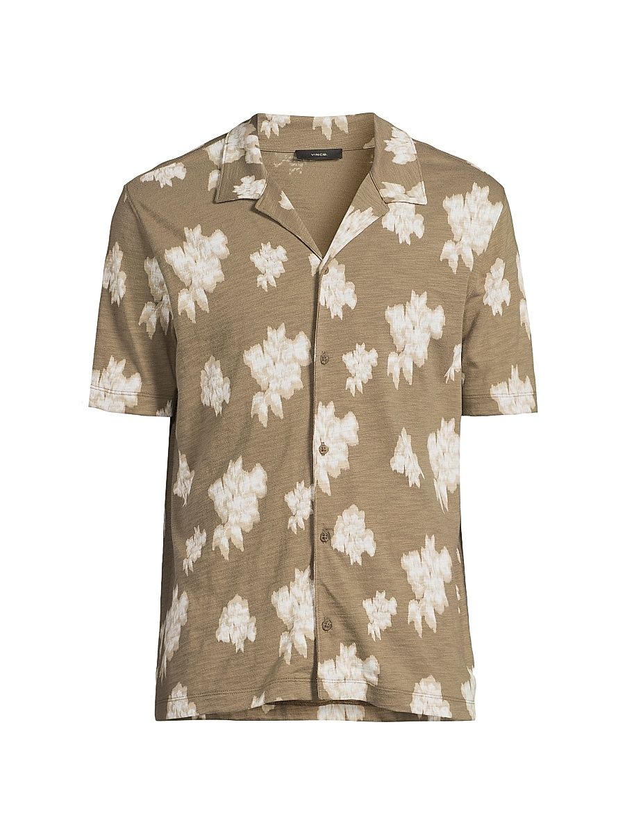 Men's Floral Cotton Camp Shirt - Kalamata Combo - Size XXL