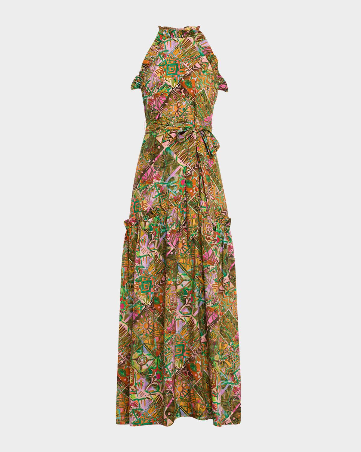 Tahiti Keenan Ruffle-Trim Maxi Dress